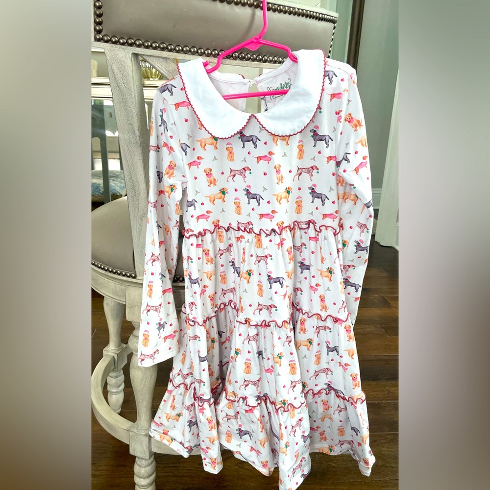 Shrimp and Grits kids puppy holiday dress